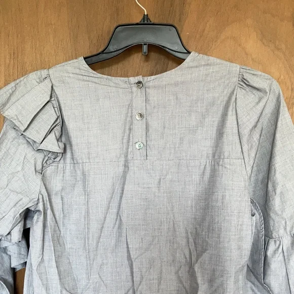 Clu blouse with ruffle sleeves 100% cotton top size M - Picture 15 of 16